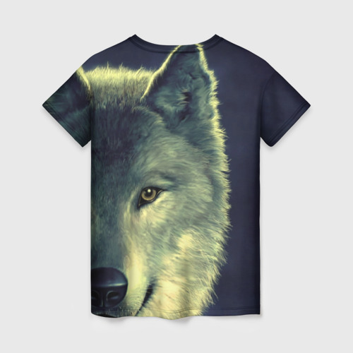 Женская футболка 3D Серый волк, цвет 3D печать - фото 2