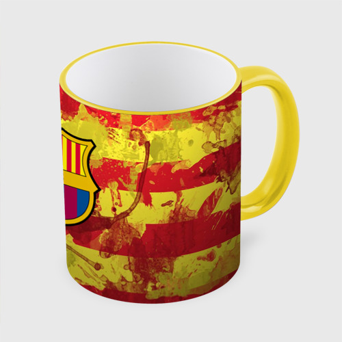 Кружка с полной запечаткой Барселона №1!, цвет Кант желтый - фото 3