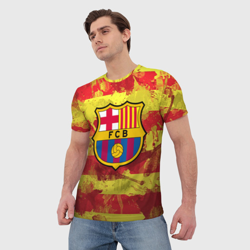Мужская футболка 3D с принтом Барселона №1!, фото на моделе #1