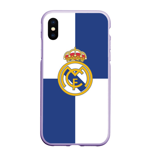 Чехол для iPhone XS Max матовый Real Madrid №1!, цвет светло-сиреневый