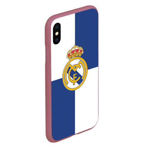 Чехол для iPhone XS Max матовый Real Madrid №1!, цвет малиновый - фото 3