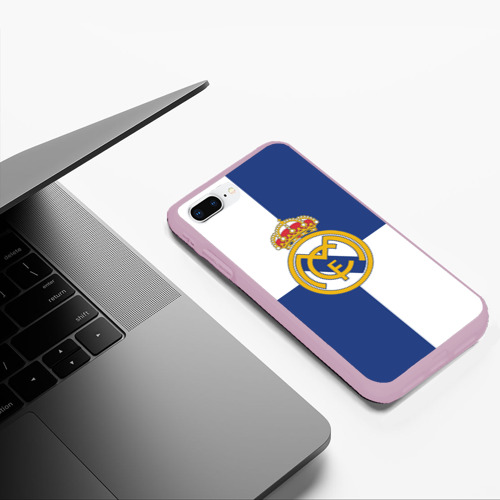 Чехол для iPhone 7Plus/8 Plus матовый Real Madrid №1!, цвет розовый - фото 5