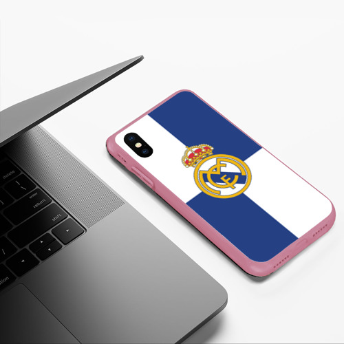 Чехол для iPhone XS Max матовый Real Madrid №1!, цвет малиновый - фото 5