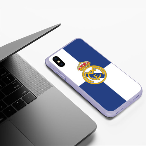 Чехол для iPhone XS Max матовый Real Madrid №1!, цвет светло-сиреневый - фото 5