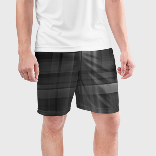 Мужские шорты спортивные Серая текстура, цвет 3D печать - фото 3
