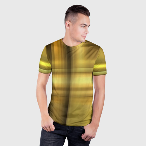 Мужская футболка 3D Slim Yellow Texture, цвет 3D печать - фото 3