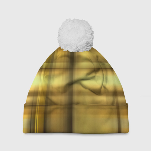 Шапка 3D c помпоном Yellow Texture, цвет 3D печать