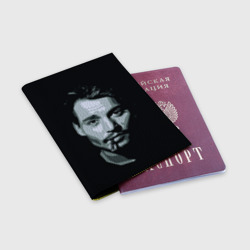 Обложка для паспорта матовая кожа Джонни Депп - фото 2