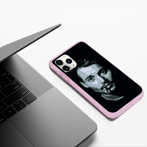 Чехол для iPhone 11 Pro Max матовый Джонни Депп, цвет розовый - фото 5