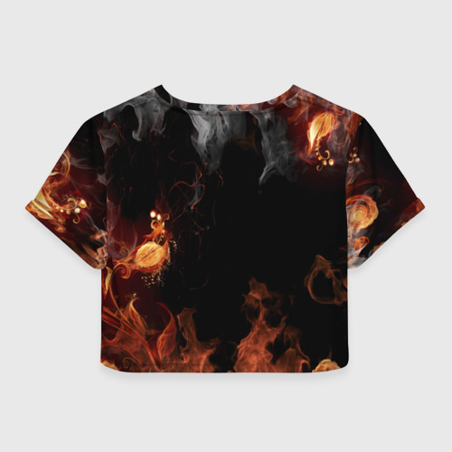 Женская футболка Crop-top 3D Волшебство начинается с огня, цвет 3D печать - фото 2