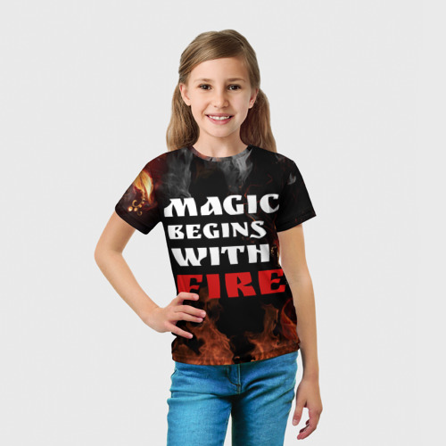 Детская футболка 3D Волшебство начинается с огня, цвет 3D печать - фото 5
