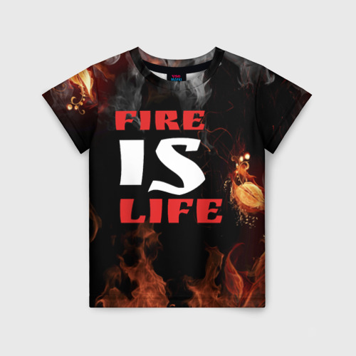 Детская футболка 3D Fire is life (Огонь это жизнь)