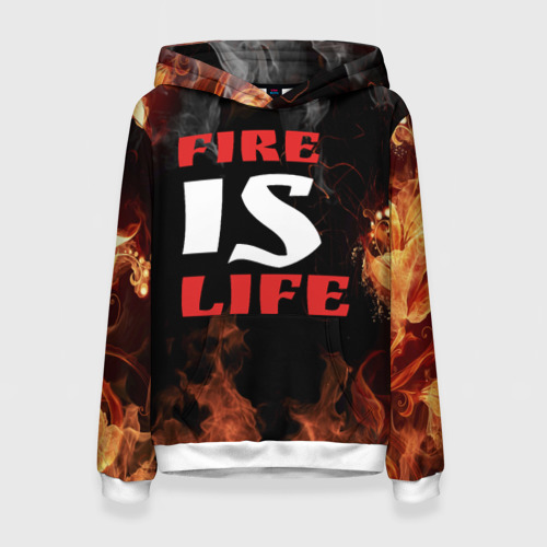 Женская толстовка 3D Fire is life (Огонь это жизнь)