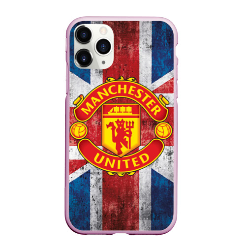 Чехол для iPhone 11 Pro Max матовый Manchester United №1!, цвет розовый