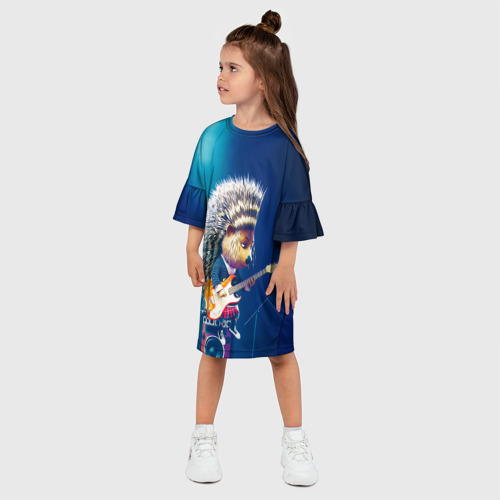 Детское платье 3D Животный рок, цвет 3D печать - фото 3