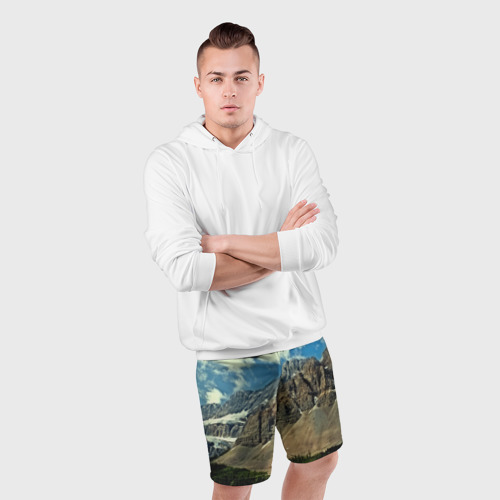 Мужские шорты спортивные Высокие горы, цвет 3D печать - фото 5