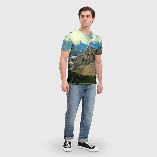 Мужская футболка 3D Высокие горы, цвет 3D печать - фото 5
