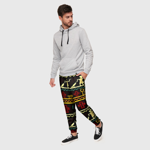 Мужские брюки 3D Египетский узор, цвет 3D печать - фото 3