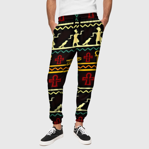 Мужские брюки 3D Египетский узор, цвет 3D печать - фото 4