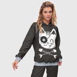 Женский костюм с толстовкой 3D Кот пират - фото 2