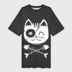 Платье-футболка 3D Кот пират