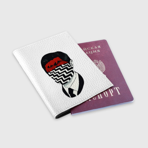 Обложка для паспорта матовая кожа Твин Пикс, цвет черный - фото 3