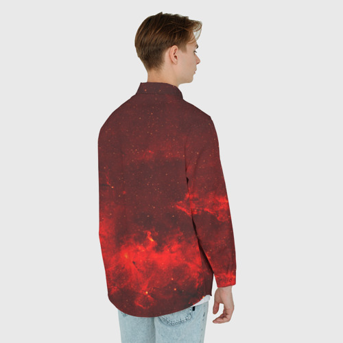Мужская рубашка oversize 3D с принтом Космический, вид сзади #2