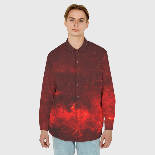 Мужская рубашка oversize 3D с принтом Космический, фото на моделе #1