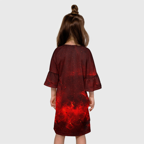 Детское платье 3D с принтом Космический, вид сзади #2