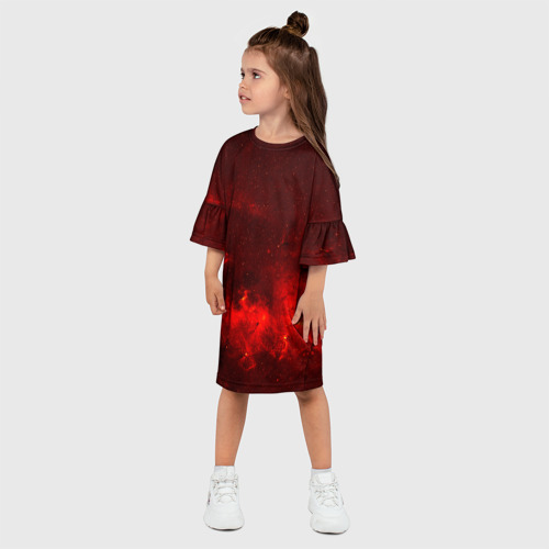 Детское платье 3D с принтом Космический, фото на моделе #1