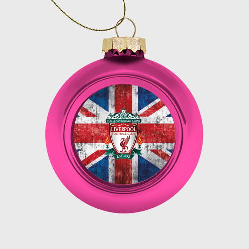 Стеклянный ёлочный шар Ливерпуль ФК, цвет розовый