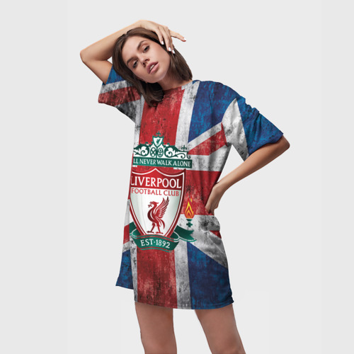 Платье-футболка 3D Ливерпуль ФК, цвет 3D печать - фото 3