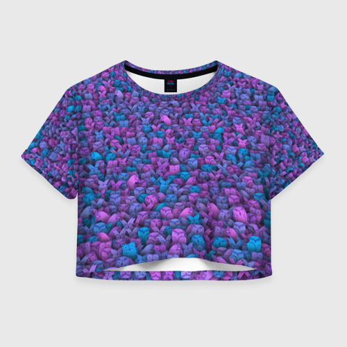 Женская футболка Crop-top 3D Загадочные совы