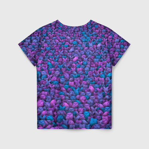 Детская футболка 3D с принтом Загадочные совы, вид сзади #1