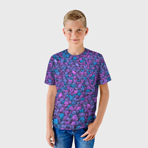 Детская футболка 3D с принтом Загадочные совы, фото на моделе #1