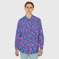 Мужская рубашка oversize 3D Загадочные совы - фото 2