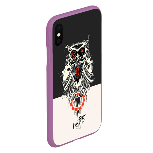 Чехол для iPhone XS Max матовый Owl, цвет фиолетовый - фото 3