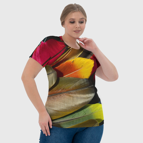 Женская футболка 3D Перья, цвет 3D печать - фото 6