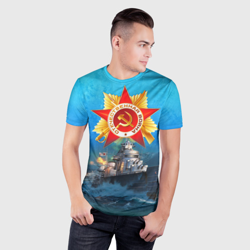 Мужская футболка 3D Slim Отечественная война, цвет 3D печать - фото 3