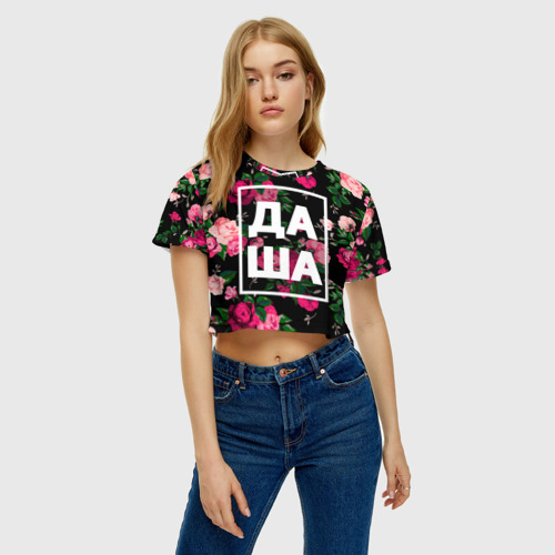 Женская футболка Crop-top 3D Даша, цвет 3D печать - фото 3