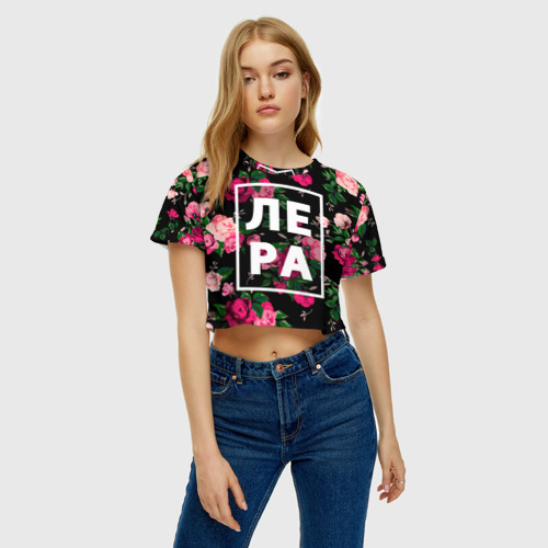 Женская футболка Crop-top 3D Лера, цвет 3D печать - фото 3