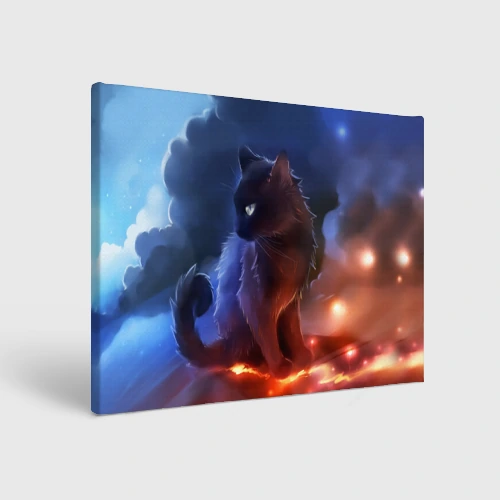 Холст прямоугольный Night cat