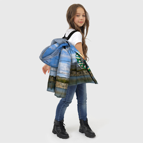 Зимняя куртка для девочек 3D Узбекистан, цвет светло-серый - фото 6