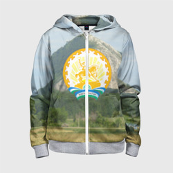 Детская толстовка 3D на молнии Башкортостан