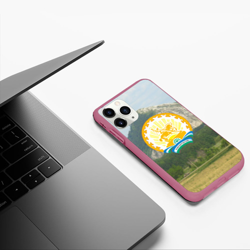 Чехол для iPhone 11 Pro матовый Башкортостан, цвет малиновый - фото 5