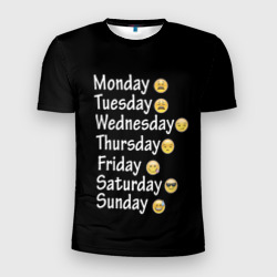Мужская футболка 3D Slim Футболка настроение дни недели