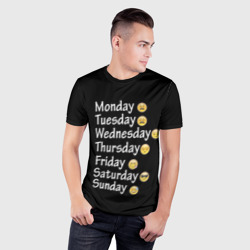 Мужская футболка 3D Slim Футболка настроение дни недели - фото 2