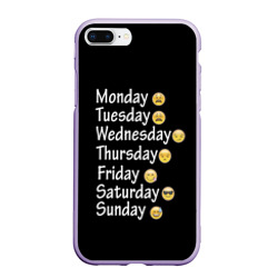Чехол для iPhone 7Plus/8 Plus матовый Футболка настроение дни недели