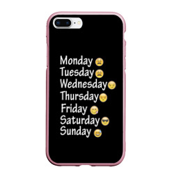 Чехол для iPhone 7Plus/8 Plus матовый Футболка настроение дни недели