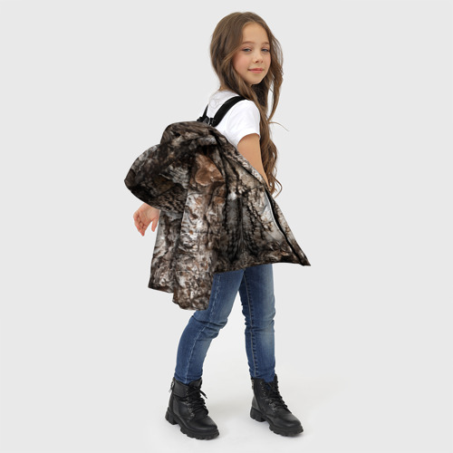 Зимняя куртка для девочек 3D Сова, цвет черный - фото 6